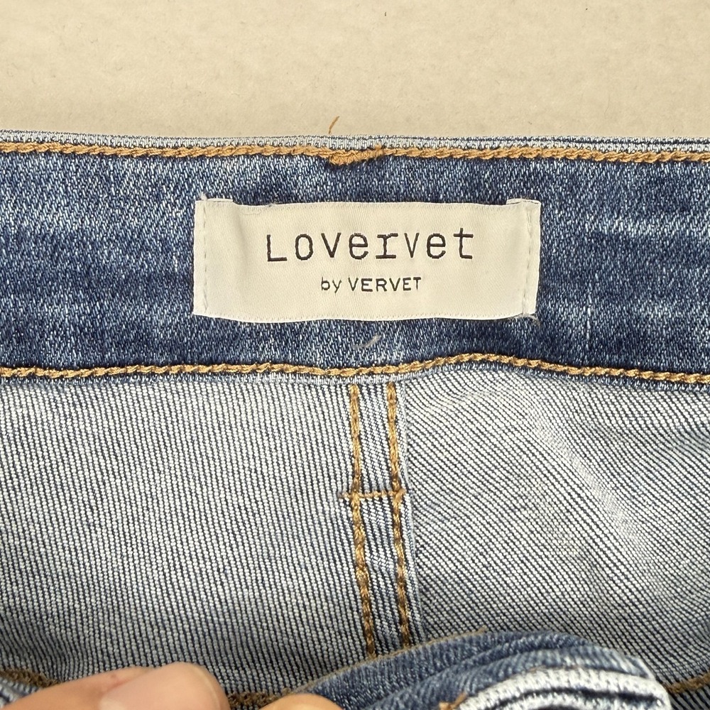 Lovervet Cropped Straight Jeans Womens 22 Blue Medium High Rise Stretch Denim - Picture 5 of 13